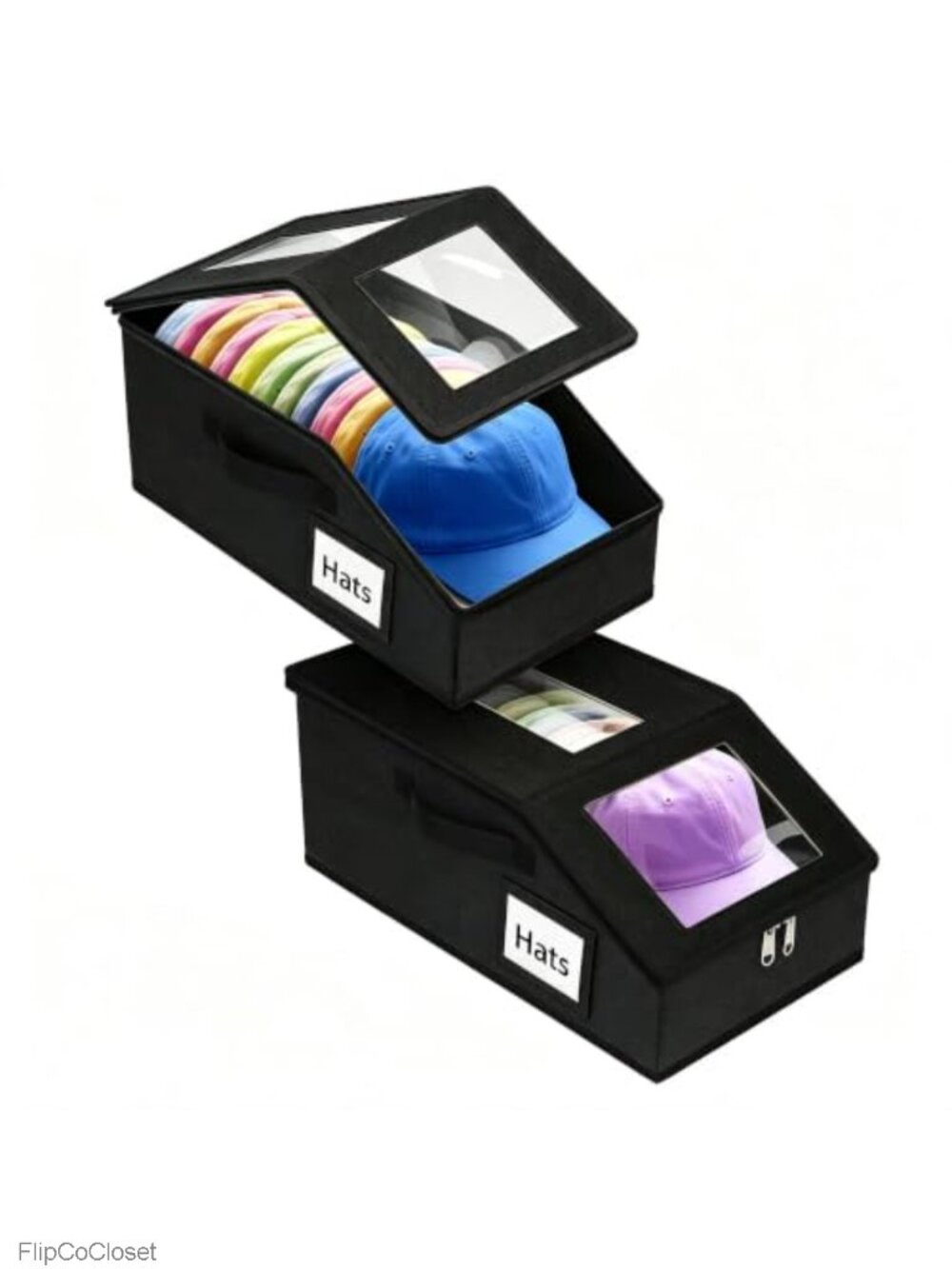 Stackable Hat Organizer, Large Capacity Baseball Cap Storage Box